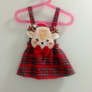 Little Girls, Christmas/Holiday Reindeer Suspender Dress
